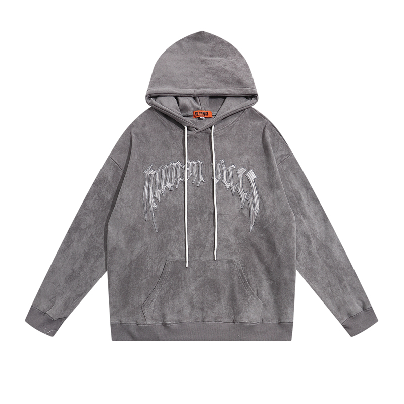 High Street Letter Embroidery Suede Pullover Hoodies for Men and Women Distressed Washed Casual Oversize Hooded Sweatshirt
High Street Letter Embroidery Suede Pullover Hoodies for Men and Women Distressed Washed Casual Oversize Hooded Sweatshirt