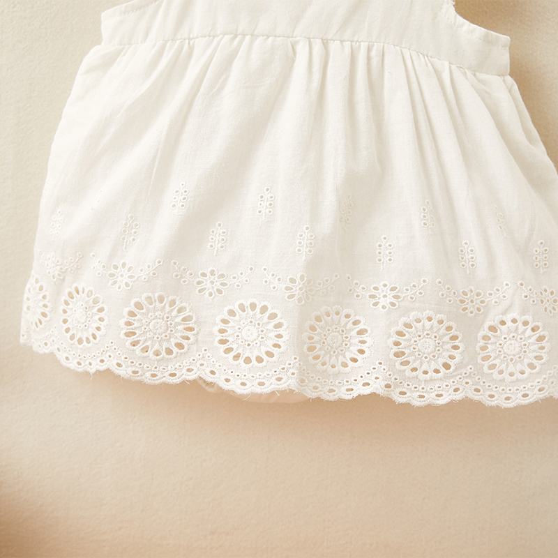 Baby Girls Clothes Flying Sleeve Lace Dress Bodysuits Korean Style Toddler Summer Outfit 220426