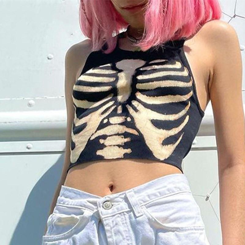 Women' Tanks & Camis Summer Fashion Skull Y2K Gothic Tank Top E Girl Cropped T Shirts Women Casual Harajuku Skinny Alt Aesthetic Crop Tops, Nz727-black
Women' Tanks & Camis Summer Fashion Skull Y2K Gothic Tank Top E Girl Cropped T Shirts Women Casual Harajuku Skinny Alt Aesthetic Crop Tops, Nz727-black