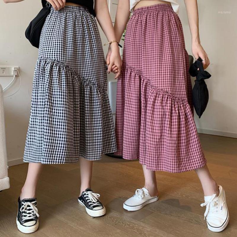 Women Vintage Plaid Midi Skirt 2022 Summer Elastic Waist Stitching A-line Preppy Style Casual Swing Korean Irregular Skirts, Plaid skirt
Women Vintage Plaid Midi Skirt 2022 Summer Elastic Waist Stitching A-line Preppy Style Casual Swing Korean Irregular Skirts, Plaid skirt