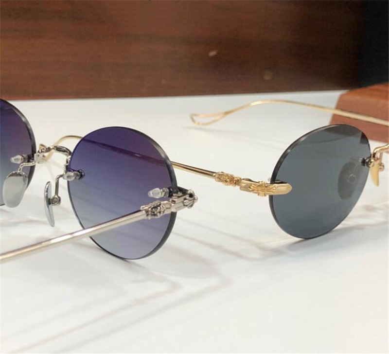 Vintage fashion design sunglasses SINNERGASM-B small round rimless frame retro simple style high-end uv400 protective glasses