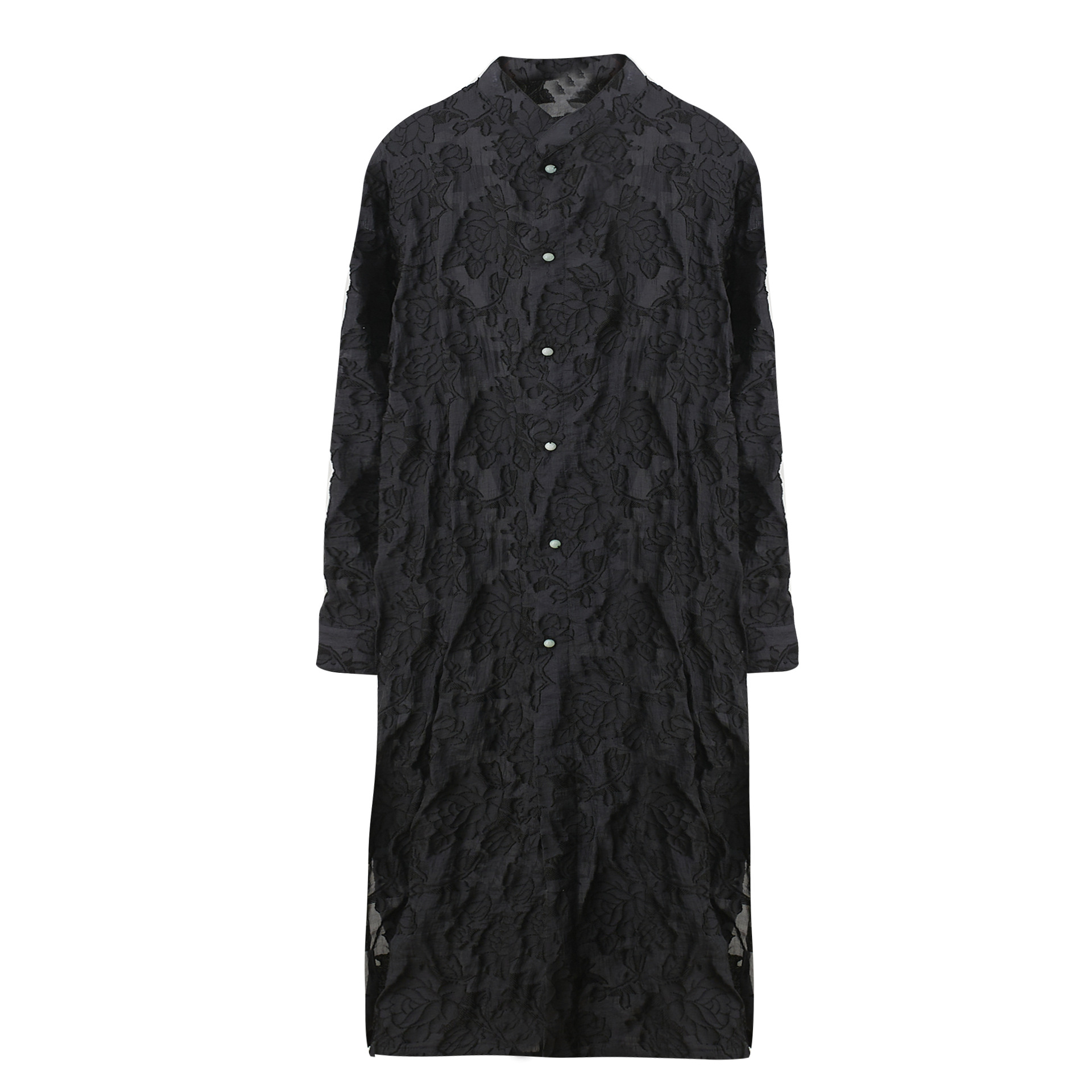 Party performance singer men's stage wear Cotton silk robe Chinese traditional clothing male cheongsam long sleeve Chinese tang suit for men