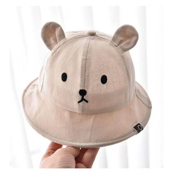 Baby Bucket Hat Cute Bear Ear Newborn Panama Solid Color Outdoor Beach Kids Baby Boy Girl Sun Hats GC1244
