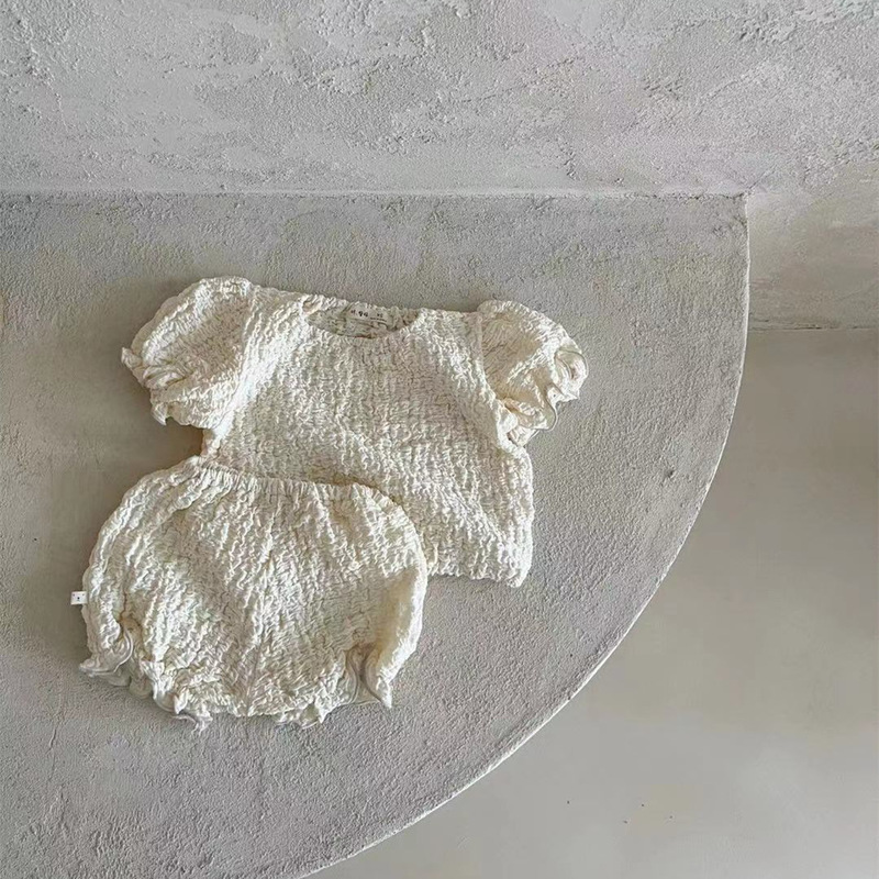 Summer Baby Girl Short Sleeve Clothes Set Thin Cotton Infant Girl Outfits Casual Girl Princess T Shirt + Pp Pants 2pcs Suit 220509