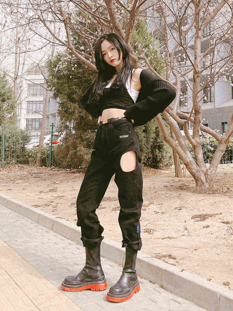 Factory Online Export New Designer Brand Jeans Off Hot Girls Blow Up the Fashionable Hollowed Out Straight High and Thin, Black
Factory Online Export New Designer Brand Jeans Off Hot Girls Blow Up the Fashionable Hollowed Out Straight High and Thin, Black