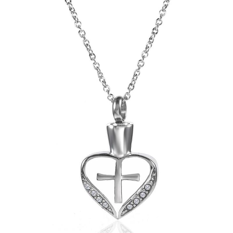 Pendant Necklaces Stainless Steel Cremation Urn Ash Cross Religious Necklace Jewelry Gift For Him With Chain
Pendant Necklaces Stainless Steel Cremation Urn Ash Cross Religious Necklace Jewelry Gift For Him With Chain
