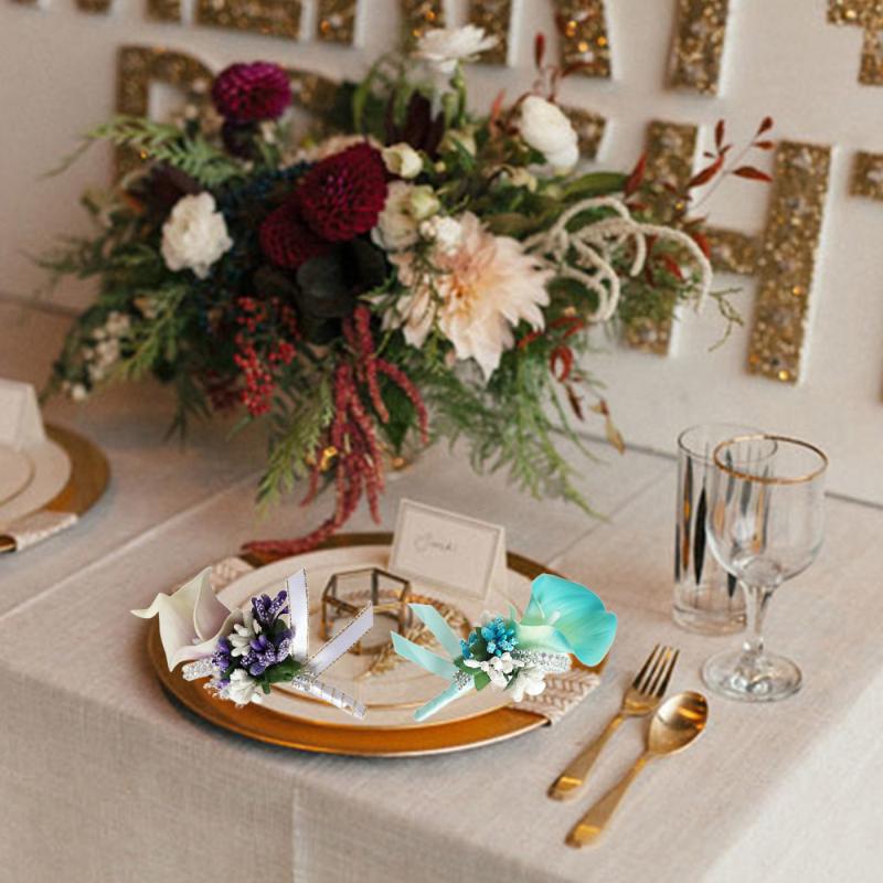 Decorative Flowers Wreaths Calla Lily Brooch Wedding Party Decor Bridal Bridesmaid Trellises Groom Boutonniere Women Men Pin Sui8697710