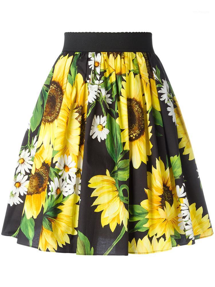 Skirts Customized Women' Vintage Yellow Sunflower Print Elastic Waistband Pleated Short Skirt Ladies Floral A-Line Casual Saia, Black
Skirts Customized Women' Vintage Yellow Sunflower Print Elastic Waistband Pleated Short Skirt Ladies Floral A-Line Casual Saia, Black