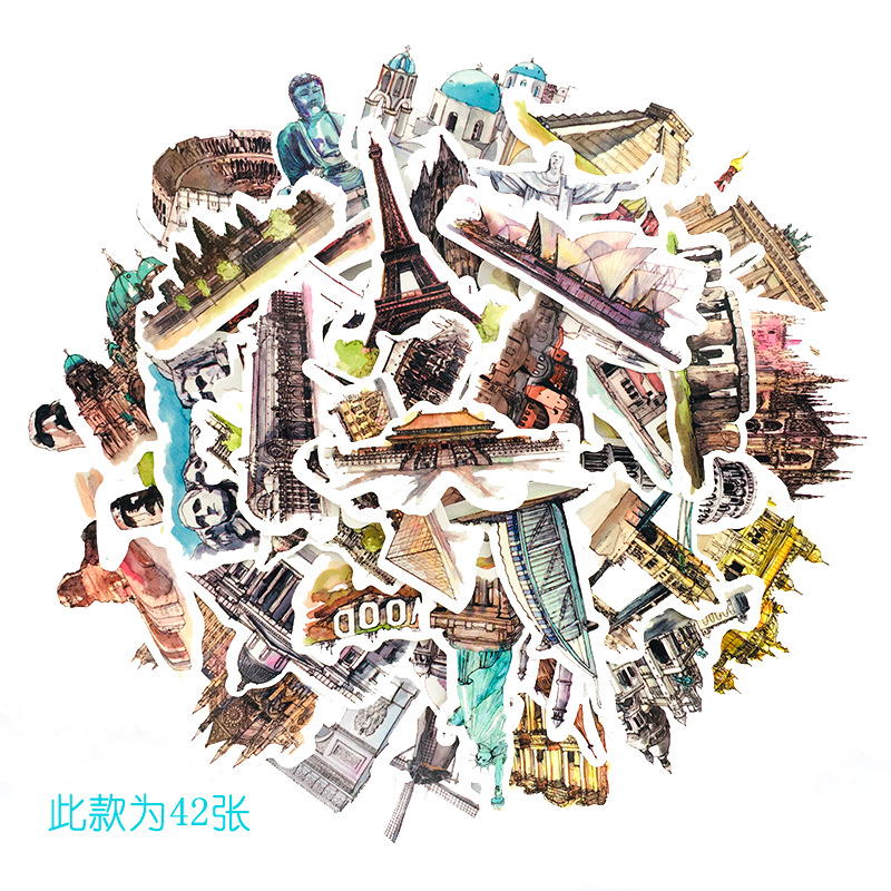 5Set=200Pcs Coffee Mushroom Baking Packaging Stickers Luggage Notebook Cosmetics Lipstick Stickers