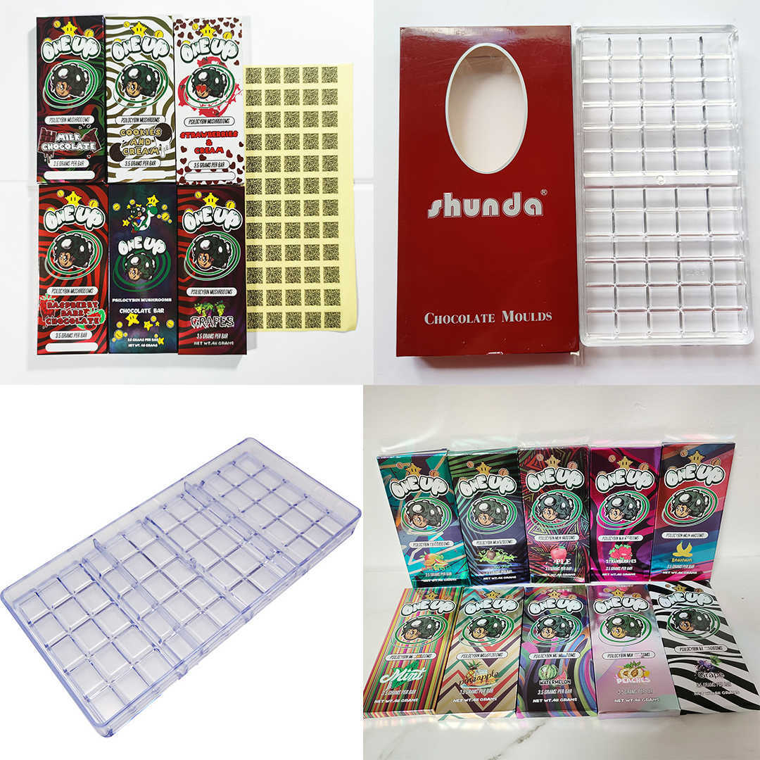 One Up Chocolate Molds Mould Compitable milk Chocolate Packing Boxes Mushroom Bars 3.5G 3.5 grams Oneup Packaging Pack Package Box with hard plastic chocolates moulds
One Up Chocolate Molds Mould Compitable milk Chocolate Packing Boxes Mushroom Bars 3.5G 3.5 grams Oneup Packaging Pack Package Box with hard plastic chocolates moulds