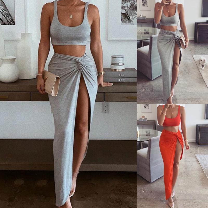 Work Dresses Asia Sexy Party 2 Piece Set Women 2022 Crop Top Twist Side Split Long Skirts Matching Sets Club Two Outfits, Gray
Work Dresses Asia Sexy Party 2 Piece Set Women 2022 Crop Top Twist Side Split Long Skirts Matching Sets Club Two Outfits, Gray