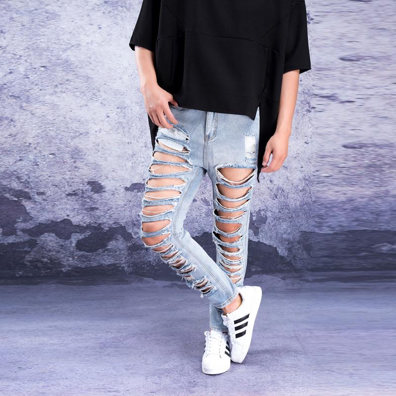 Men' Jeans Summer Trend Capris Fashion Brand Big Hole Beggar Pants High Street, Blue
Men' Jeans Summer Trend Capris Fashion Brand Big Hole Beggar Pants High Street, Blue