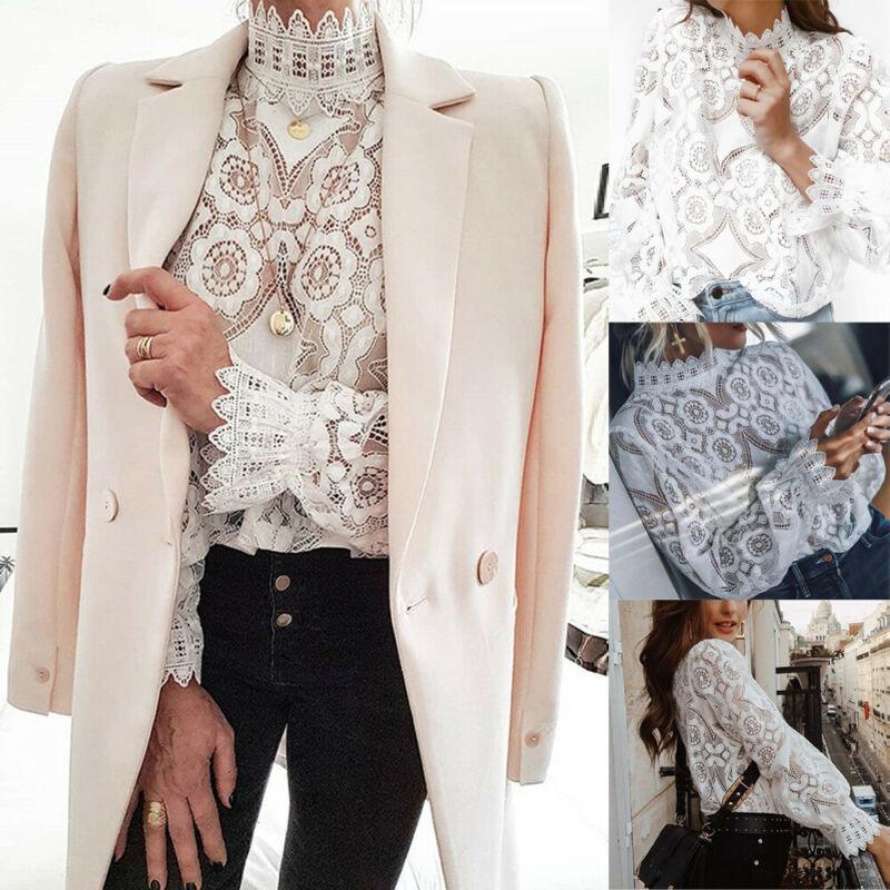 Women' T-Shirt Ladies Lace Crochet Flower Shirt Top Cotton Casual Loose Long Sleeve, White
Women' T-Shirt Ladies Lace Crochet Flower Shirt Top Cotton Casual Loose Long Sleeve, White
