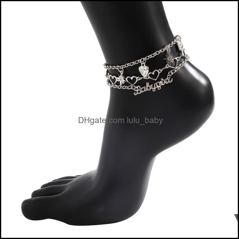 Anklets Jewelry Fashion Set Simple Metal Beach Mti-Layer Pearl Yoga Designer Hollow Love Six-Pointed Star Letter Combination Handmade Chain
Anklets Jewelry Fashion Set Simple Metal Beach Mti-Layer Pearl Yoga Designer Hollow Love Six-Pointed Star Letter Combination Handmade Chain