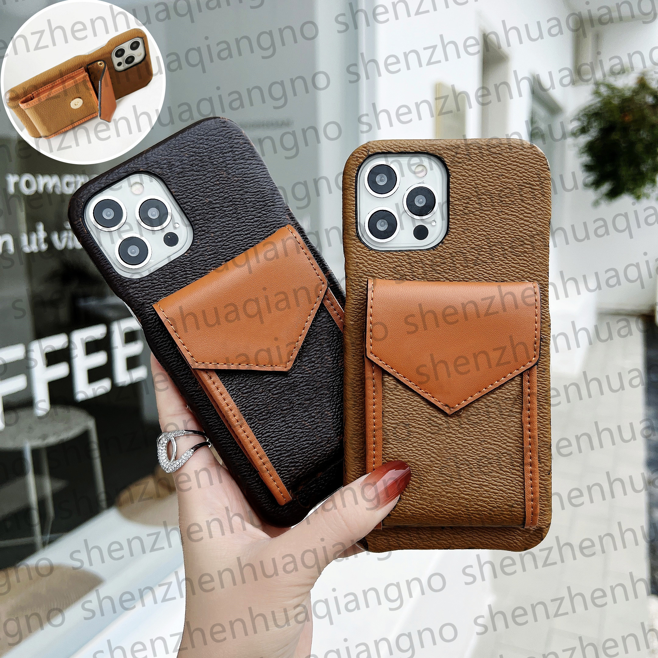 Designer Fashion Wallet Phone Cases for iPhone 13 Pro Max i 12 Pro 11 Shell Luxury Brand Card Holder Credit Pocket Coin Purse Brown Flower Handbag Shockproof Cover, With lanyard
Designer Fashion Wallet Phone Cases for iPhone 13 Pro Max i 12 Pro 11 Shell Luxury Brand Card Holder Credit Pocket Coin Purse Brown Flower Handbag Shockproof Cover, With lanyard