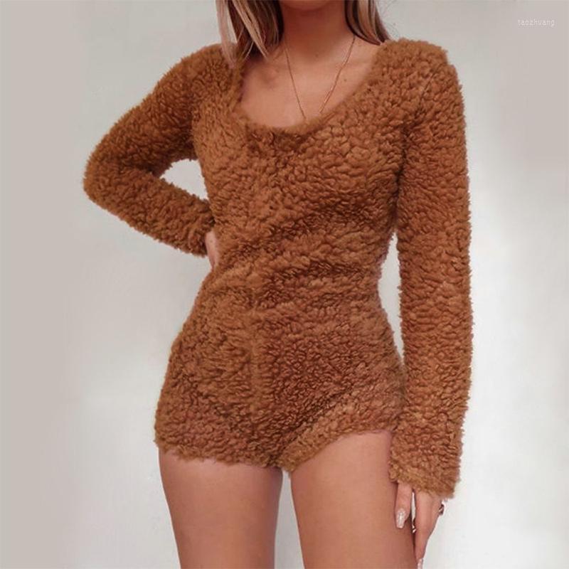 Women's Jumpsuits & Rompers Autumn Winter Teddy Plush Women Playsuits Casual O Neck Long Sleeve Slim Short Ladies Warm Soft Bodycon Furry, Brown
Women's Jumpsuits & Rompers Autumn Winter Teddy Plush Women Playsuits Casual O Neck Long Sleeve Slim Short Ladies Warm Soft Bodycon Furry, Brown