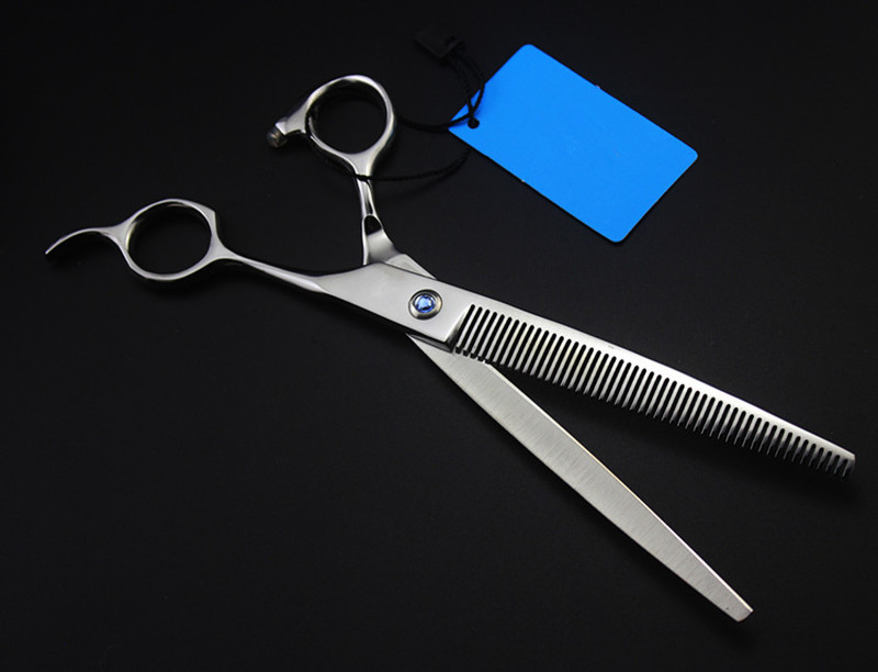 professional Japan 440c 7.5'' Pet hair scissors dog grooming scissor shears Thinning Barber clipper Hairdressing Scissors 220317