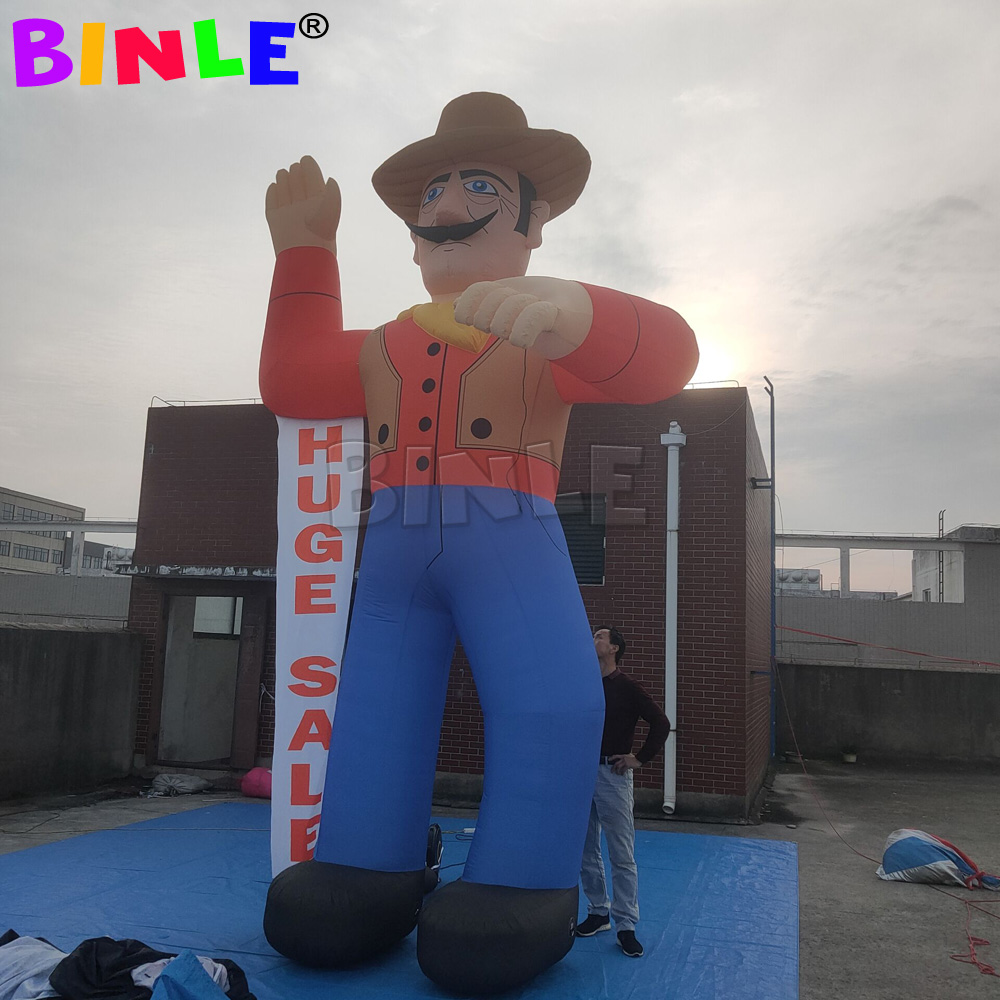 giant funny character inflatable cowboy figure for party event parade decoration,custom cartoon shape
