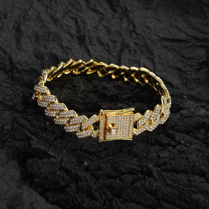 Punk Rock 14mm Round Stainless Steel Cuban Miami Link Chain Bracelet for Men Rapper Gold Silver Color Gift
