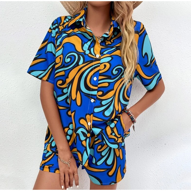 Women' Tracksuits Summer Print Shorts 2 Pieces Set Women Loose Fashion Short Sleeve Shirt Tops And Mini Suit Female Lady Lounge Wear, 02 blue print
Women' Tracksuits Summer Print Shorts 2 Pieces Set Women Loose Fashion Short Sleeve Shirt Tops And Mini Suit Female Lady Lounge Wear, 02 blue print