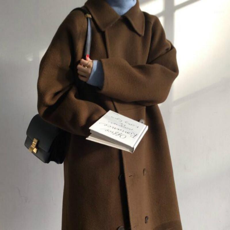 Women Winter Thick Brown Turn-down Collar Super Long Wool Coat Double Breasted Cotton Overcoat Elegant Cardigan Jacket Outwear
Women Winter Thick Brown Turn-down Collar Super Long Wool Coat Double Breasted Cotton Overcoat Elegant Cardigan Jacket Outwear