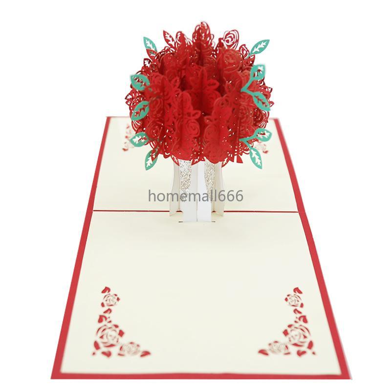 Rose Pop-up Engraving Card 3D Creative Greeting Cards Romantic Red Flower Handmade Card Valentines Day Gift Card Customized AA
Rose Pop-up Engraving Card 3D Creative Greeting Cards Romantic Red Flower Handmade Card Valentines Day Gift Card Customized AA