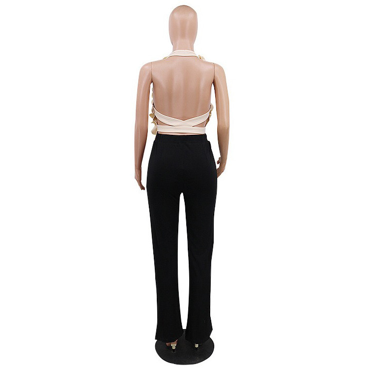 Summer Fashion Tank Tops Women Ruffles Halter Backless V Neck High Street Elegant Office Blouse Shirts Arrival 220316