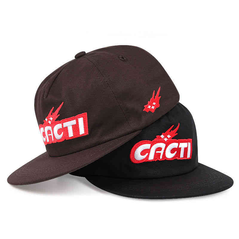 

Designer Fit Trucker Straw Cowboy Hat Man Woman Travis Scott Embroidered Cacti Hip Hop Ins Pop Baseball Cap Foreign Trade European American Joint Flat Brim, Red