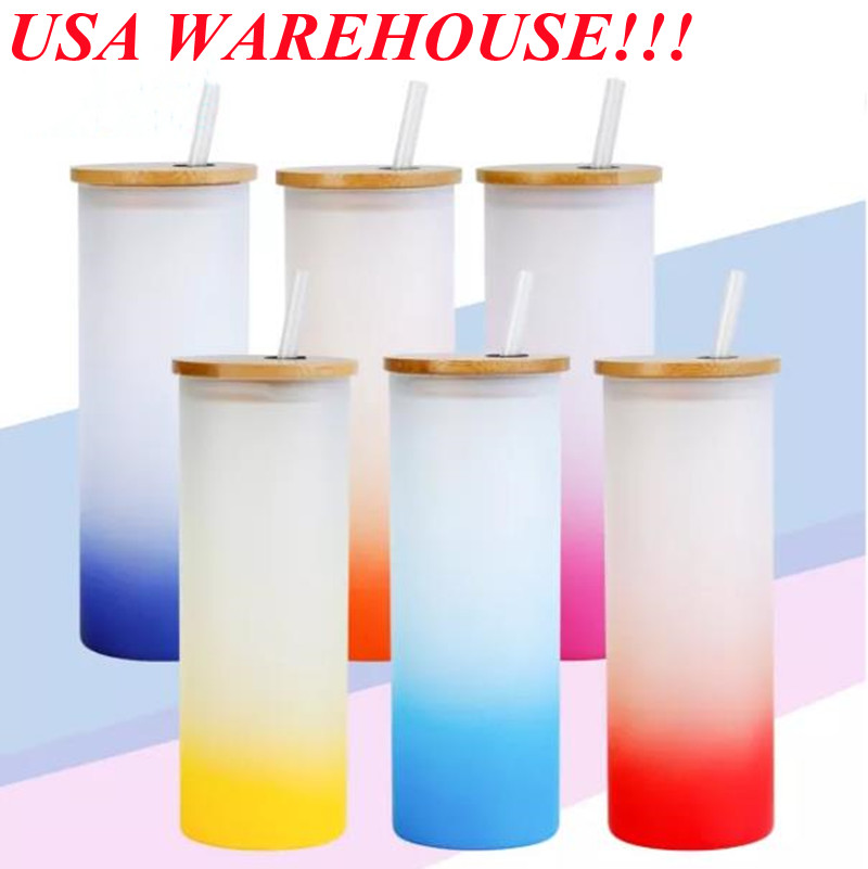 local warehouse sublimation gradient straight glass tumbler with bamboo lid 25oz glass can glass tumbler reusable straw beer Can multi color Soda Can drinking cups
local warehouse sublimation gradient straight glass tumbler with bamboo lid 25oz glass can glass tumbler reusable straw beer Can multi color Soda Can drinking cups
