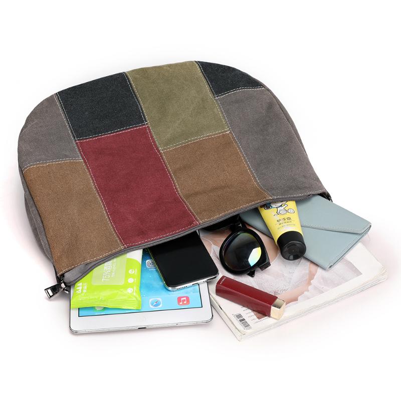 Bags: Canvas Patchwork Tote, Large Capacity Shoulder Bag For Women, Unique Evening Bags, Lightweight Daily Handbag New Free Delivery Designer Bag