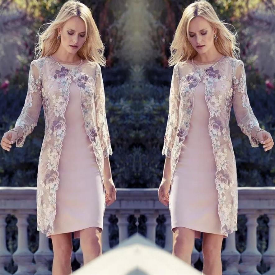 2019 Elegant Knee Length Mother Of The Bride Dresses With Lace Jacket Flowers Wedding Guest Dresses Mother's Dresses Formal E202Z
2019 Elegant Knee Length Mother Of The Bride Dresses With Lace Jacket Flowers Wedding Guest Dresses Mother's Dresses Formal E202Z