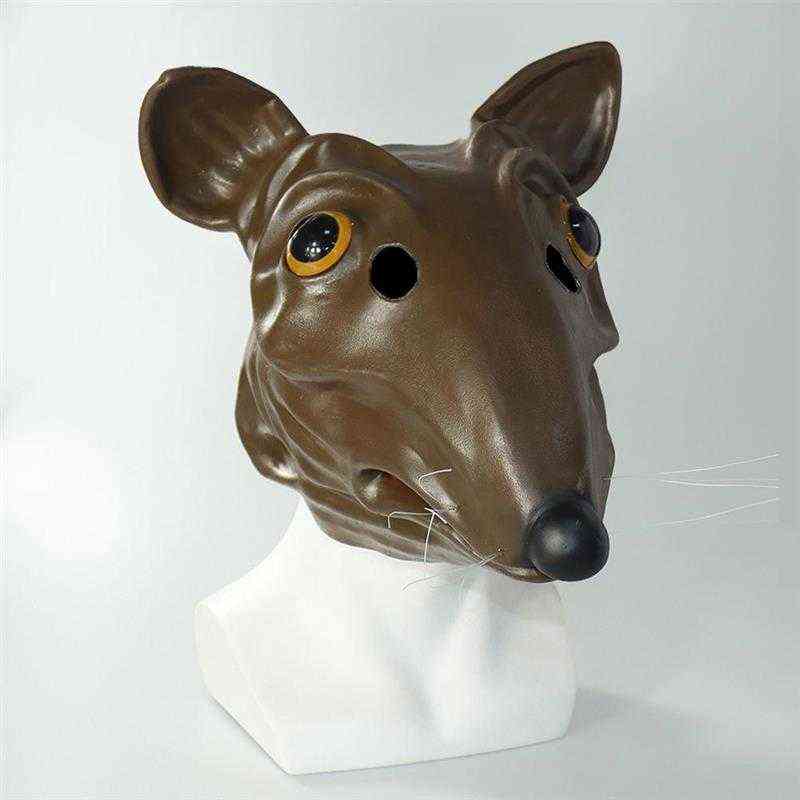 Rat Latex Mask Animal Mouse Headcover Headgear Novelty Costume Party Rodent Face Cover Props For Halloween L2205307833774