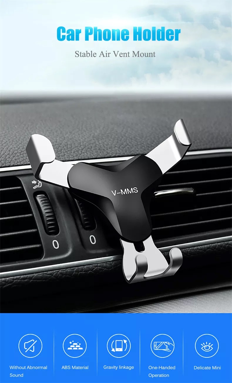 Universal Gravity Car Phone Holder, Car Air Vent Mount Clip Cell Holder No Magnetic Mobile Phone Stand Support Smartphone
