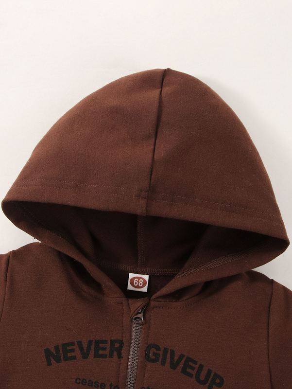 Baby Slogan Graphic Zipper Hoodie SHE