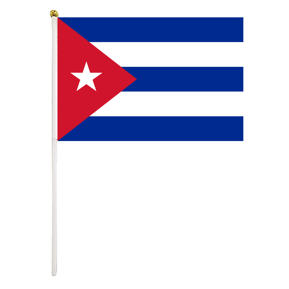Cuba Hand Waving Flag 14X21CM Premium Polyester Mini World Country Flag Banner With Plastic Flagpole
Cuba Hand Waving Flag 14X21CM Premium Polyester Mini World Country Flag Banner With Plastic Flagpole