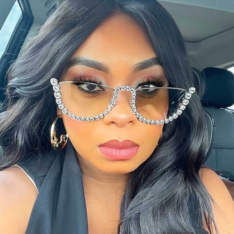 Sunglasses Oversized Luxury Rhinestone Cat Eye Women Brand Designer Shades Fashion Half Round Sun Glasses Female Street GlassesSunglasses
Sunglasses Oversized Luxury Rhinestone Cat Eye Women Brand Designer Shades Fashion Half Round Sun Glasses Female Street GlassesSunglasses