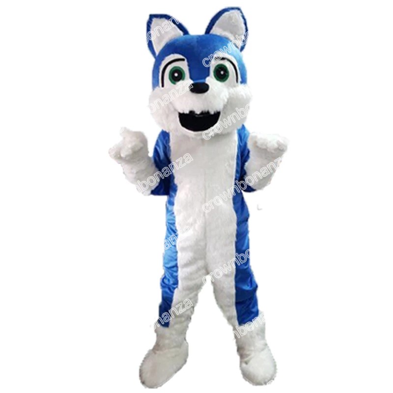 Halloween Long Fur Furry Dog Mascot Costumes Top quality Cartoon Character Outfits Adults Size Christmas Carnival Birthday Party Outdoor Outfit