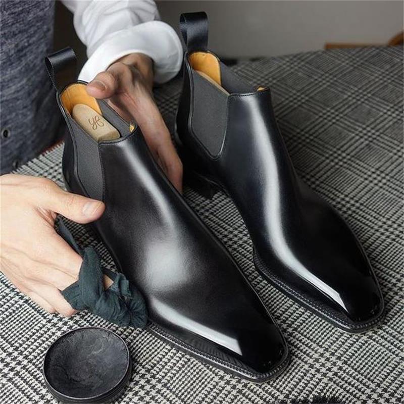 Chelsea Boots Men Shoes PU Leather High Top Low Heel Solid Ankle Comfortable Fashion Classic Versatile Business Boots CP158, Clear
Chelsea Boots Men Shoes PU Leather High Top Low Heel Solid Ankle Comfortable Fashion Classic Versatile Business Boots CP158, Clear