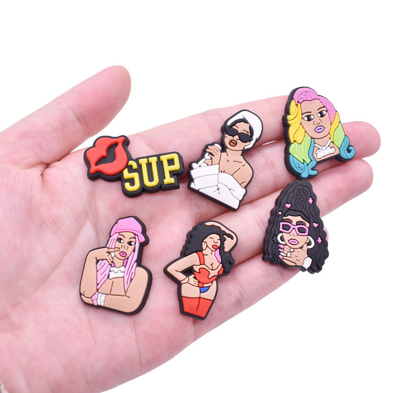 1pcs Fashion Rock Girl PVC Shoe Charms Lipstick Crown Accessories Shoe Buckle Decorations Fit Bracelet Kids Gift
1pcs Fashion Rock Girl PVC Shoe Charms Lipstick Crown Accessories Shoe Buckle Decorations Fit Bracelet Kids Gift