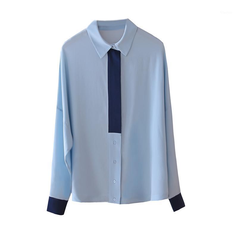 Women' Blouses & Shirts Heavy! A Sense Of Quality! The Temperament Is Not Good! Loose Silk Shirt Mulberry, Blue 
Women' Blouses & Shirts Heavy! A Sense Of Quality! The Temperament Is Not Good! Loose Silk Shirt Mulberry, Blue