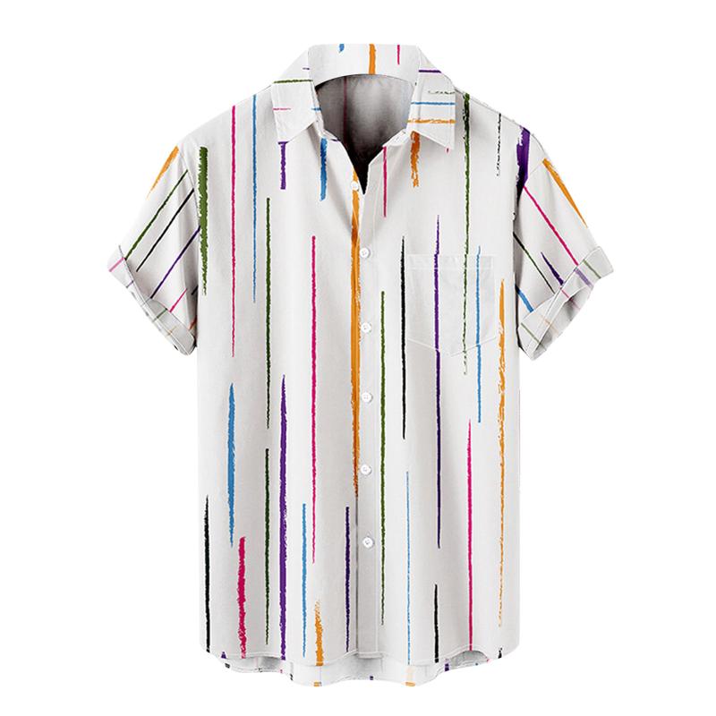 Men's Casual Shirts Stripe Shirt For Men Summer Short Sleeve Button Tops Leisure Loose Down Collar Lapel BlouseMen's
Men's Casual Shirts Stripe Shirt For Men Summer Short Sleeve Button Tops Leisure Loose Down Collar Lapel BlouseMen's