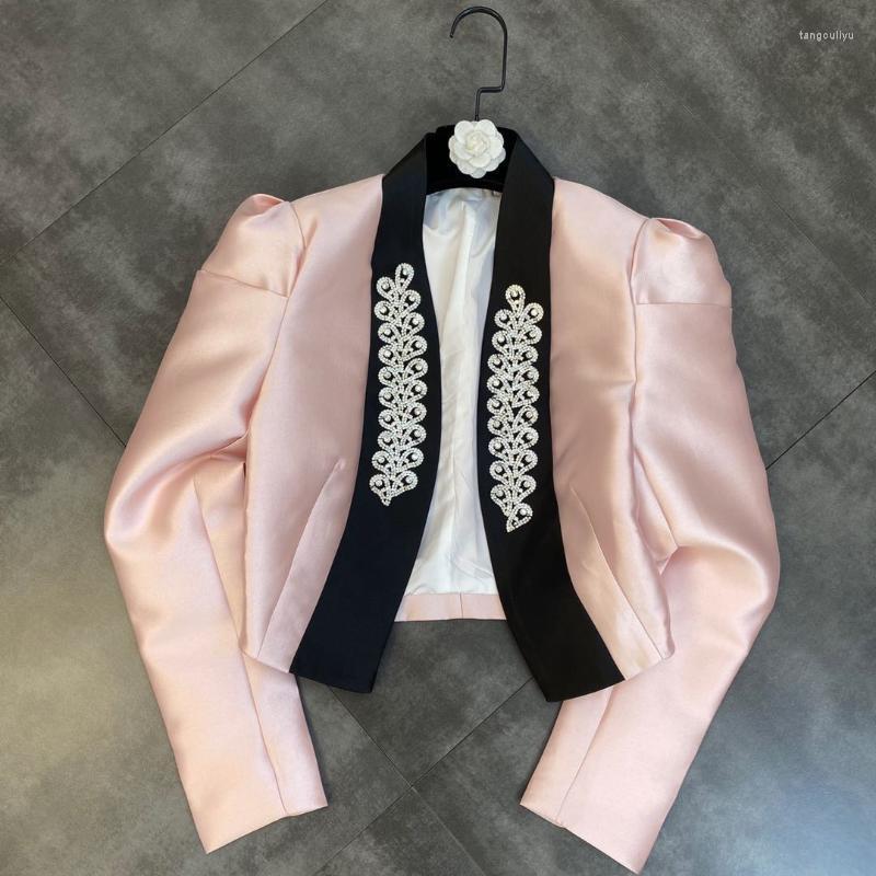 Women' Jackets 2022V Collar Female Long Sleeve Diamond Hua Teng Shiny Acetic Acid Fabric Dress Coat Female, Pink
Women' Jackets 2022V Collar Female Long Sleeve Diamond Hua Teng Shiny Acetic Acid Fabric Dress Coat Female, Pink