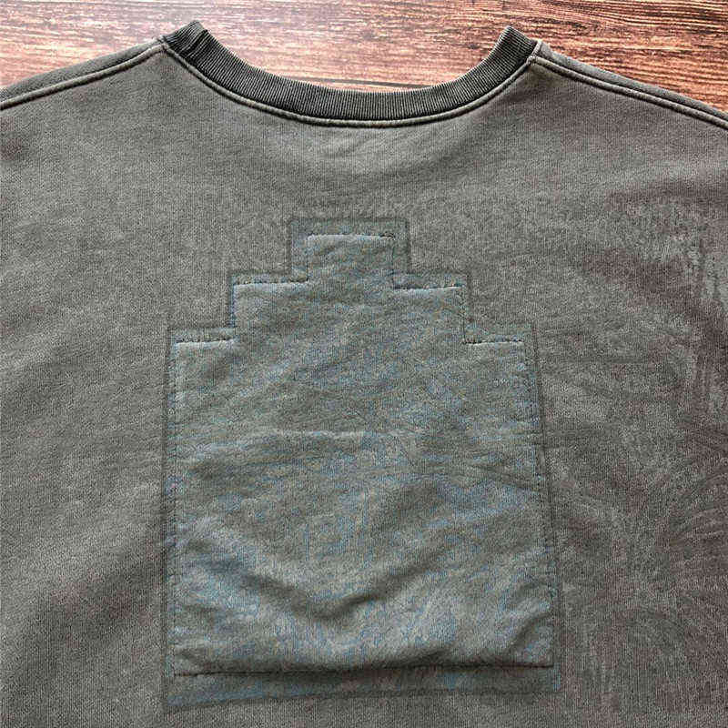 Thick Batik Dark Grey Cavempt C.E19AW Sweatshirts Crewneck Men Woman Top Quality Washing Cavempt Cav Empt Hoodie T220721