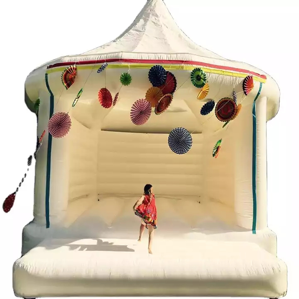 Commercial inflatable wedding bounce house inflatables white bouncy caslte jumping bouncer moonwalks for party decoration