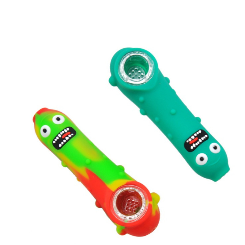 Colorful Silicone Pipe Green snake shape 6 inches portable Hand pipes with Glass Bowl Mini Tobacco water
Colorful Silicone Pipe Green snake shape 6 inches portable Hand pipes with Glass Bowl Mini Tobacco water