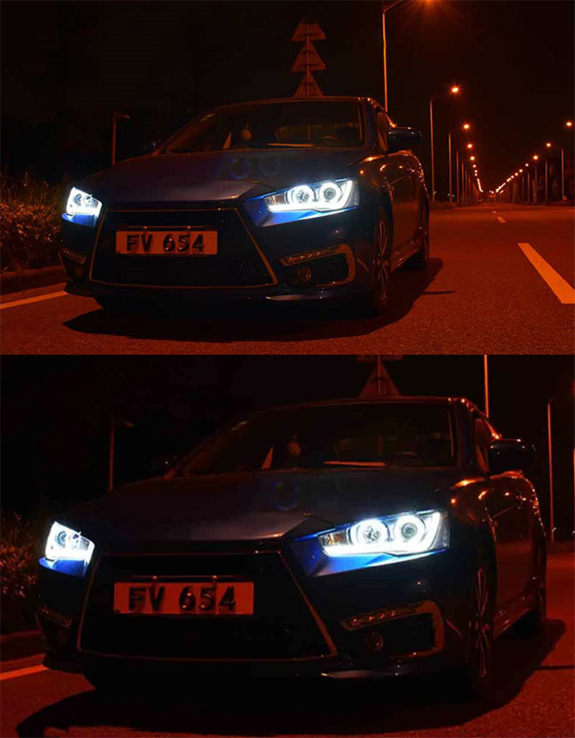 LED Headlights For Mitsubishi Lancer LED Headlight 2008-16 Lancer-EVO DRL Bi-xenon Beam Turn Signal Light