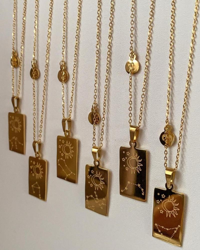 Pendant Necklaces Trendy Zodiac Stainless Steel Waterproof 18K Gold Plated Collar 2 Constellations Necklace Bulk WholesalePendant
Pendant Necklaces Trendy Zodiac Stainless Steel Waterproof 18K Gold Plated Collar 2 Constellations Necklace Bulk WholesalePendant