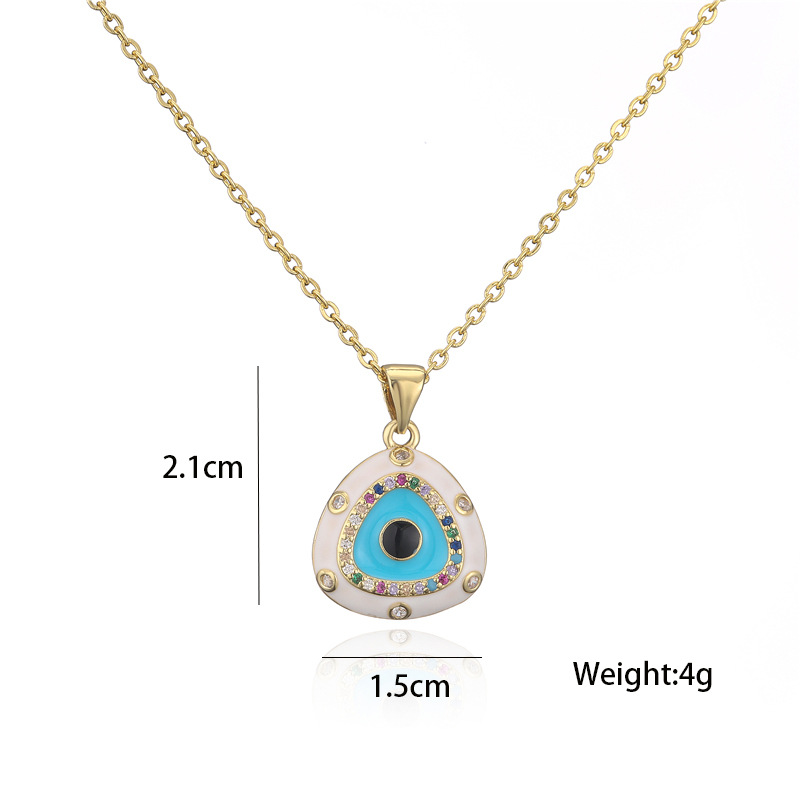 New Fashion Enameled Evil Eye Pendant Necklace Colorful Zirconia Jewelry