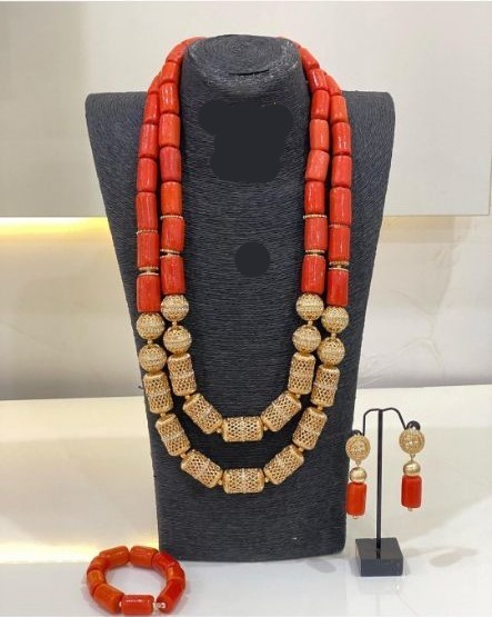 Nigeria Wedding Jewelry Handmade Original Coral African Beads Jewelry Set Gold Dubai Women Costume Jewelry Set Coral Party ABG8 220716