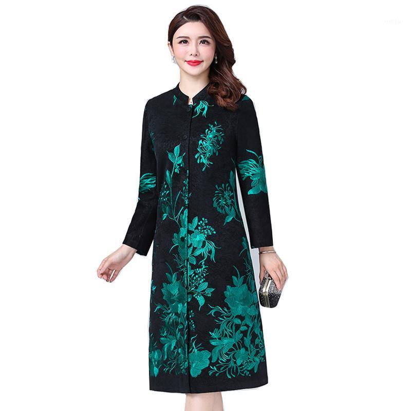 Women's Trench Coats Spring Fall National Wind Embroidery Coat Women Overcoat Middle-aged Mother Clothes Plus Size 5XL Female Windbreaker
Women's Trench Coats Spring Fall National Wind Embroidery Coat Women Overcoat Middle-aged Mother Clothes Plus Size 5XL Female Windbreaker